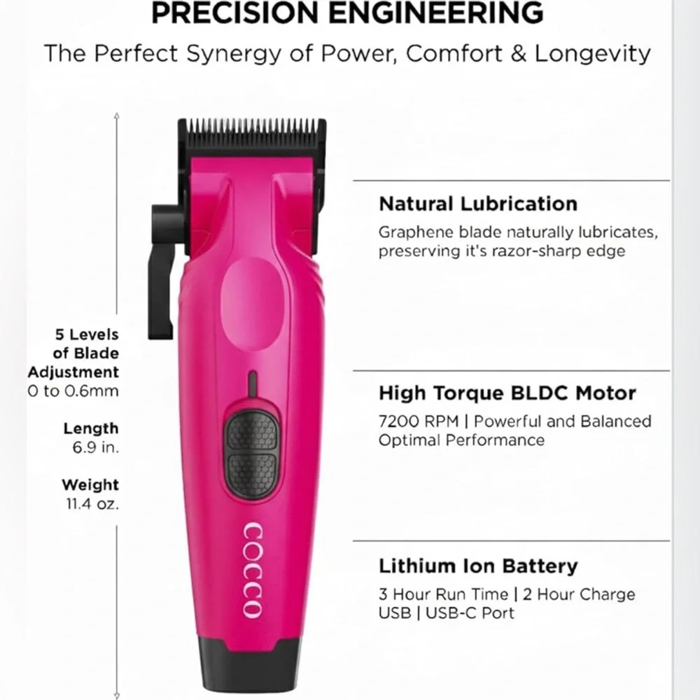 Cocco Hyper Veloce Pro Pink Hair Clippers